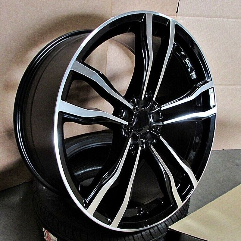 22" 22x10/22x11 Black Machined Wheels Set Fit BMW E70 F15 E71 F16 X5 X