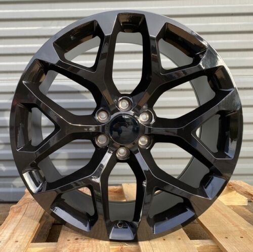 thumbnail image 2 of SREP 22x9 Gloss Black SNOWFLAKE Wheels – Set Of 4 – Fits 2019-2025 Chevy Silverado Tahoe – 6x139.7 2 of 2