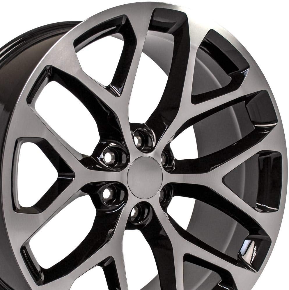 OE Wheels LLC 24 inch Rim Fits Chevy Silverado Snowflake Wheel CV98B 2 ...