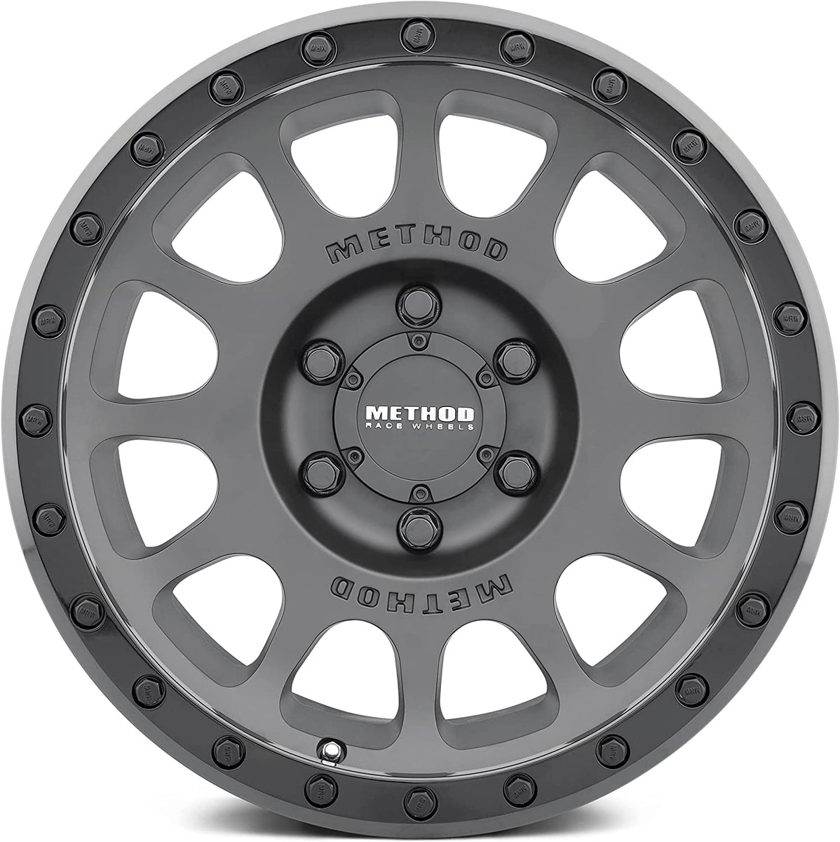 Method Race Wheels MR305 NV Matte Black-Gloss Black Lip Wheel with Alu ...