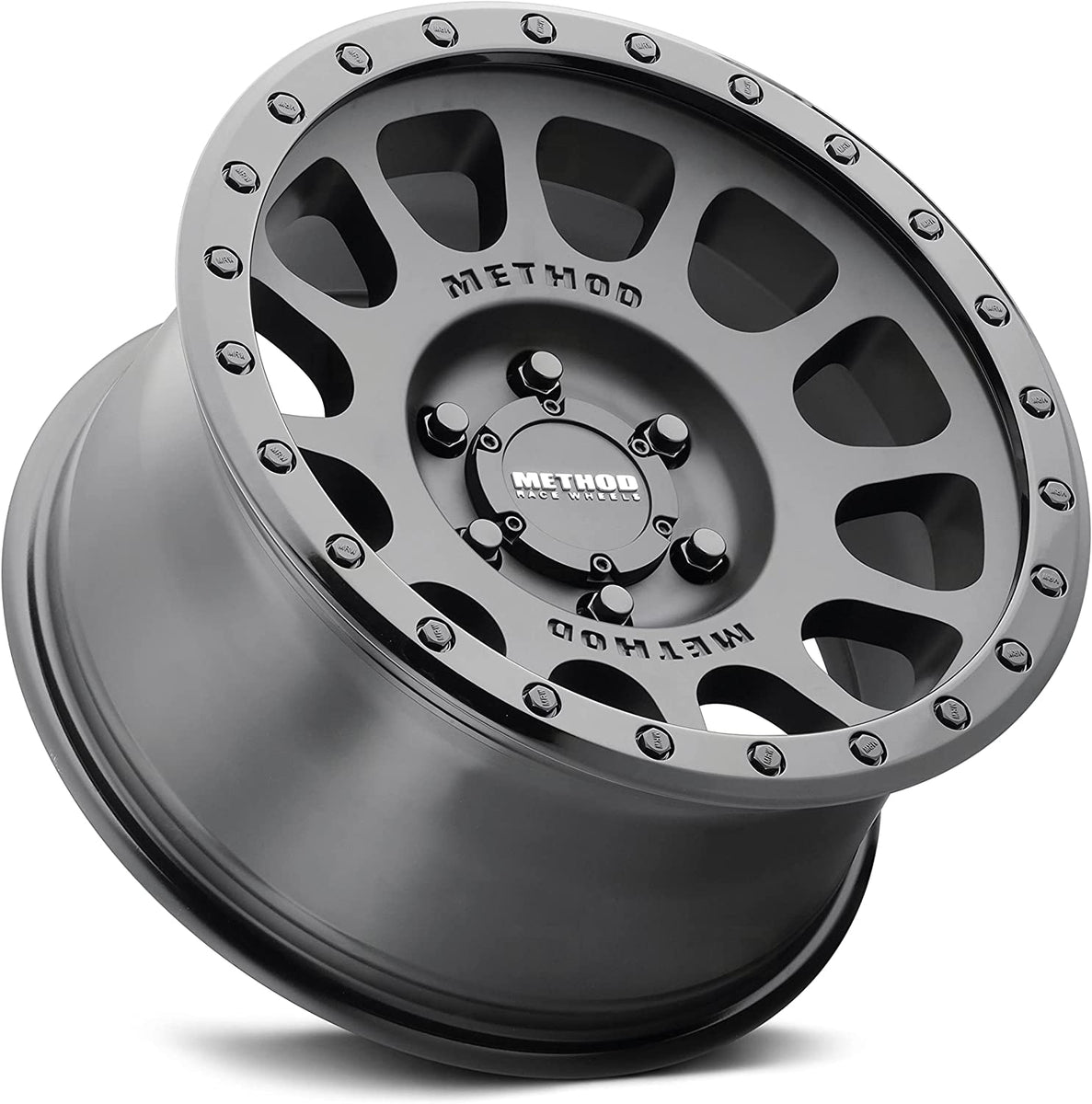 Method Race Wheels MR305 NV Matte Black-Gloss Black Lip Wheel with Alu ...
