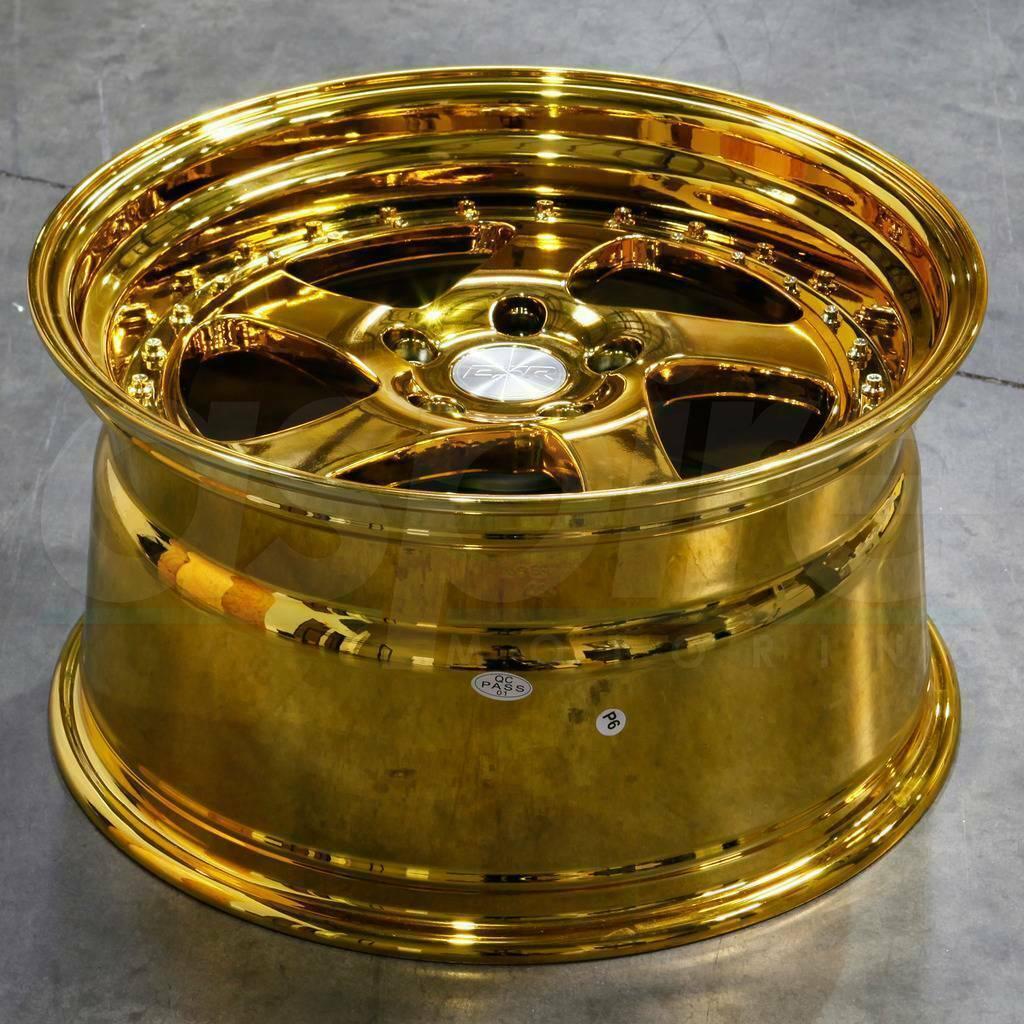 19 Inch ESR SR02 Gold Chrome Wheels 19x9.5 / 19x10.5 +22 5x114.3 Rims ...