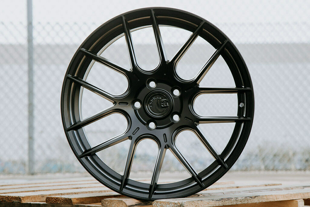 18x8.5 +35 Aodhan AH-X AH10 5x112 Matte Black 18 Inch Wheels Rims Set ...
