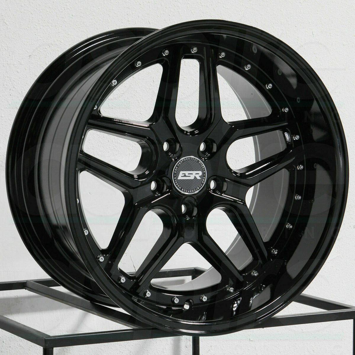 19 Inch ESR CS15 Gloss Black Wheels 19x9.5 +22 5x120 Rims Set 4 ...