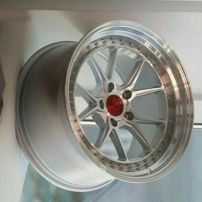 18x10.5 5x114.3 +22 Aodhan DS08 Silver Machine 18 Inch Concave Wheels ...