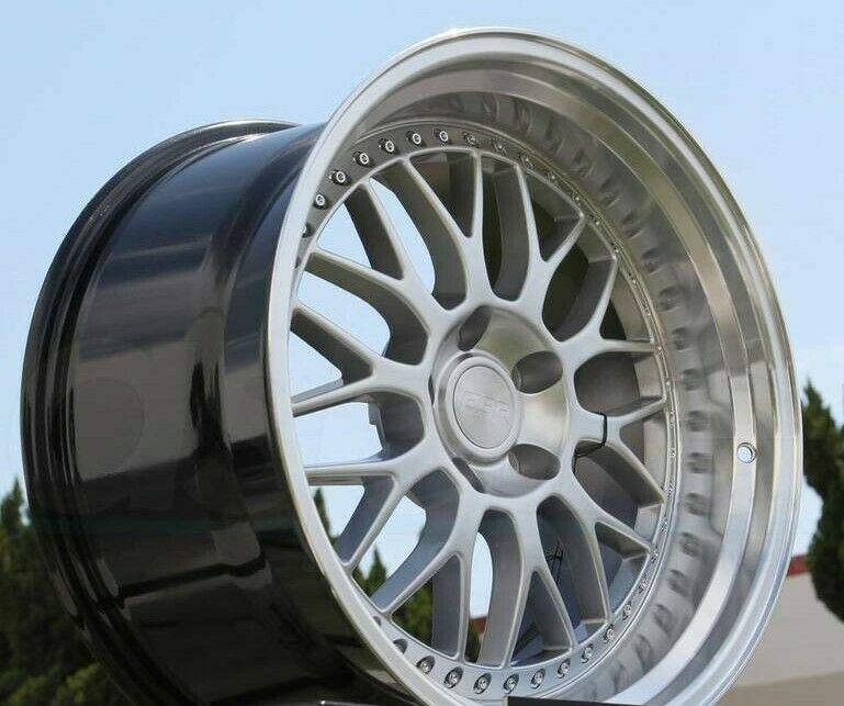 18 Inch ESR SR01 Hyper Silver Wheels 18x9.5 / 18x10.5 5x114.3 +22 Rims Set 4