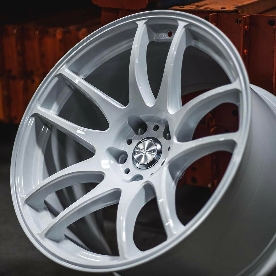 18x10.5 ESR SR08 Wheels Gloss White 18 Inch +22 5x114.3 Deep Concave R ...