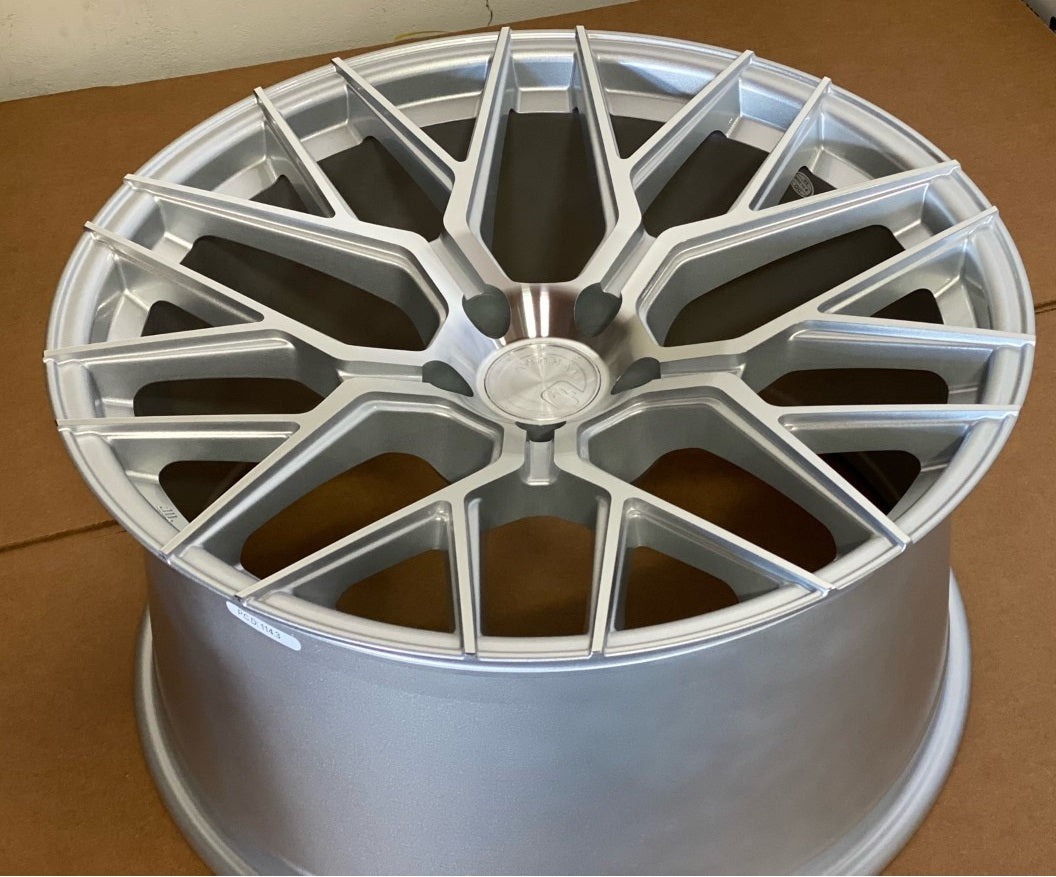 Pruven Rims 20x9 Aodhan AFF9 5x112 +30 Flow Forged Machined Silver Wheels (Set of ...